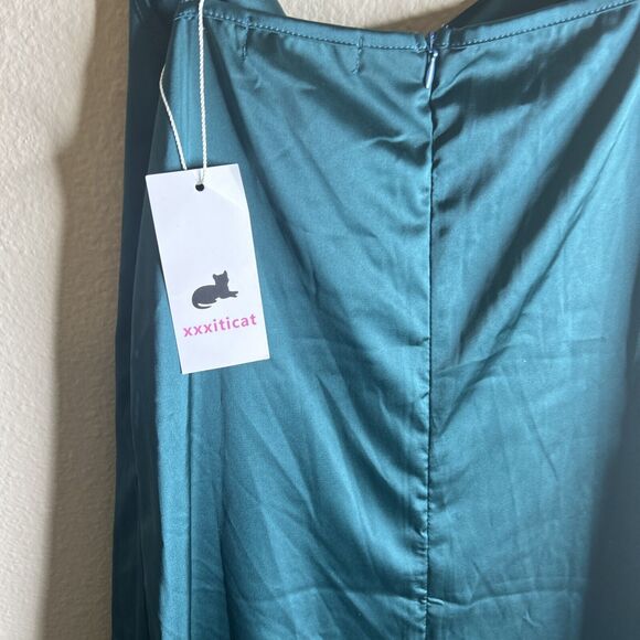 Xxxiticat Green Midi Dress Sexy Spaghetti Strap Size Medium - Picture 8 of 14